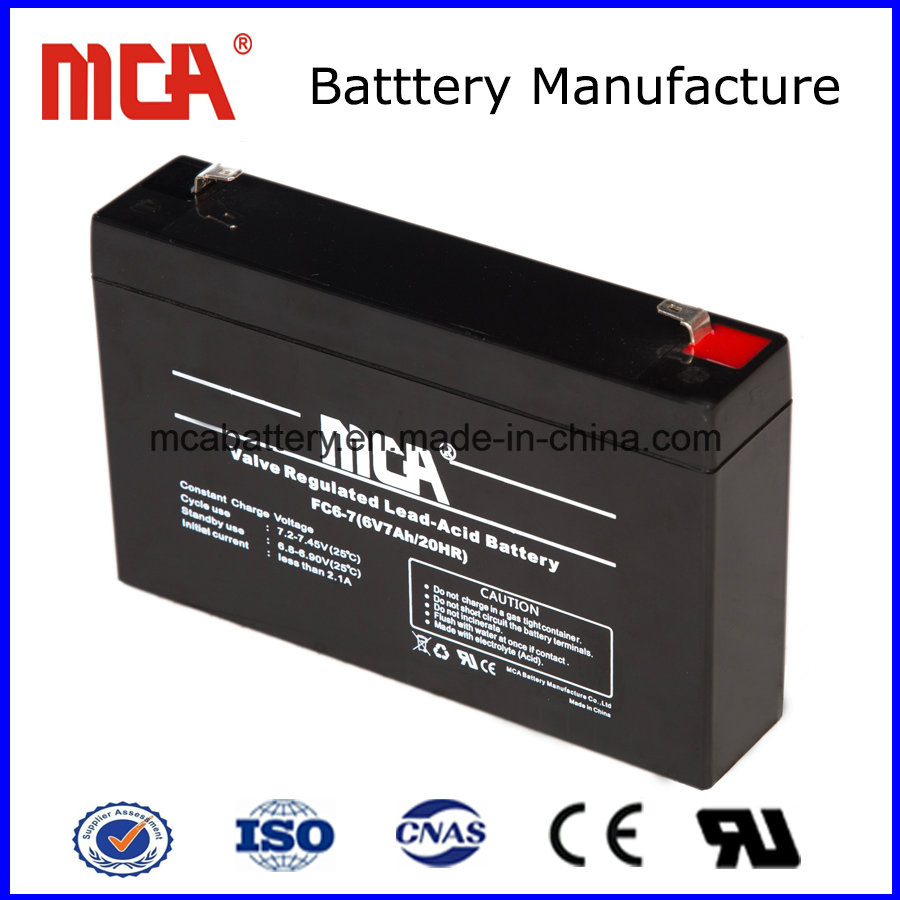 Battery Storage 6V Rechargeable Lead Acid Battery 7ah