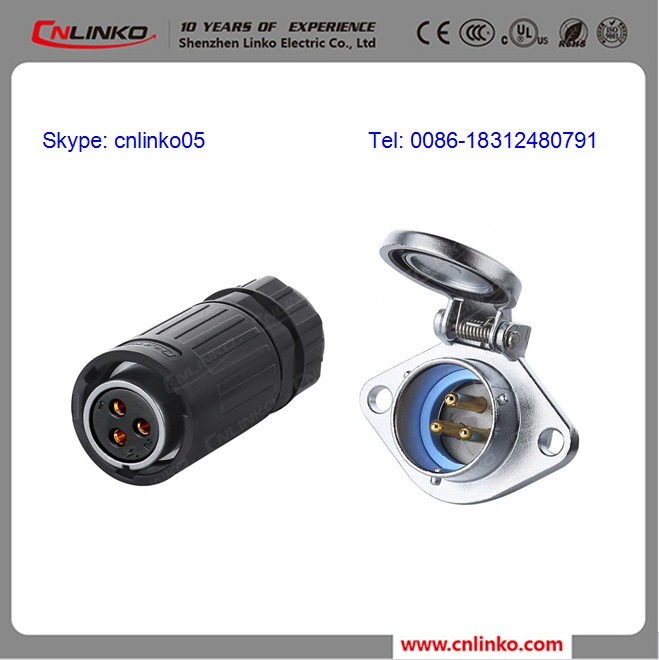 Waterproof 3 Pin IP65 Cable Connector
