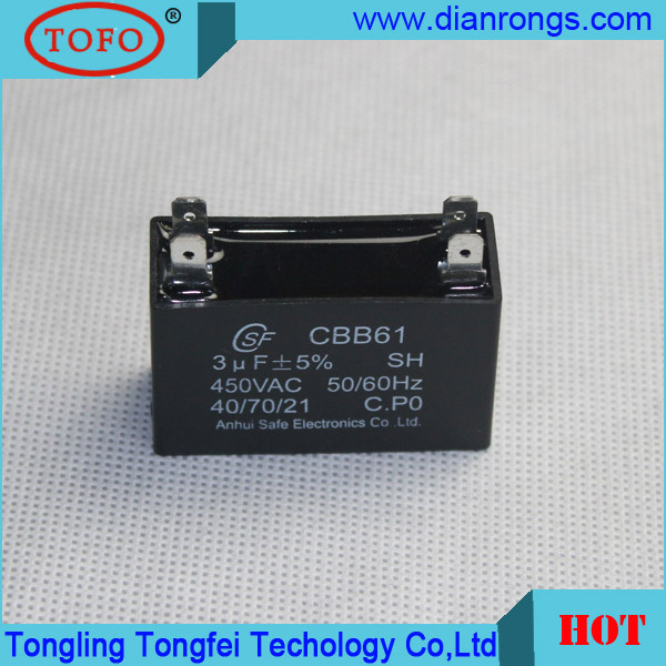 Cbb61 Motor Capacitor with UL VDE CQC Certificate