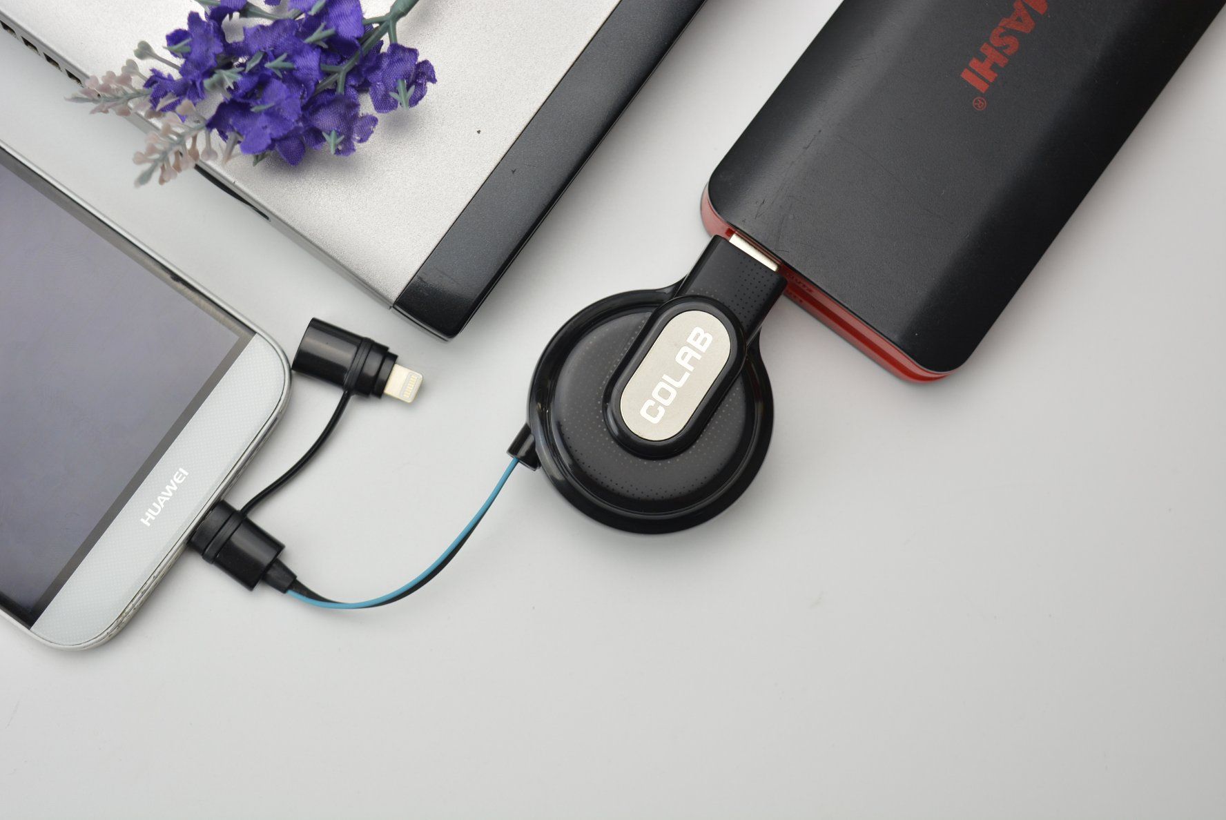 Wholesale Portable Mini-USB Single Pull Retractable Cable Reel