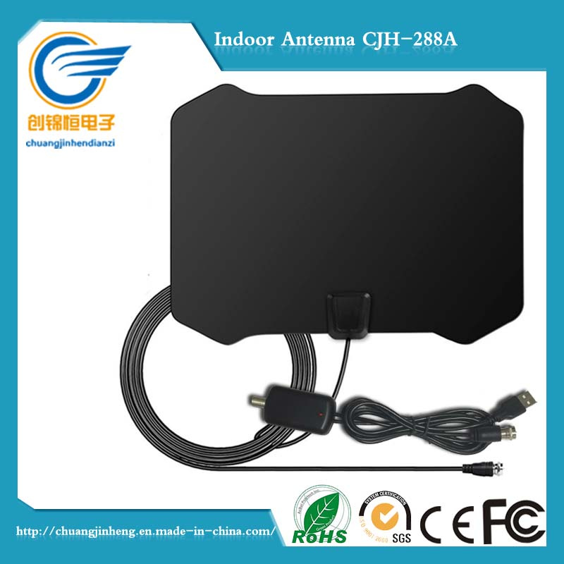 Flat HD Digital Indoor Amplified TV Antenna - 50 Miles Range TV ISDB ATSC DVB-T DVB-T2 Antenna