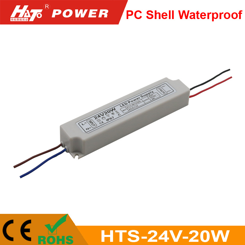 24V 20W PC Shell Waterproof LED Power Supply with Ce/RoHS
