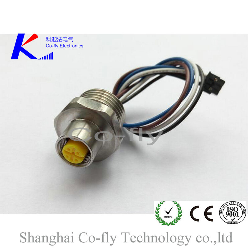 IP67 Sensor Plug M12 Connector 4pin B-Coding Female Panel Mount Receptacle Waterproof Circular Connector