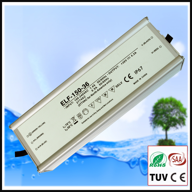 150W Constant Current Waterproof IP67 LED Power Supply with Ce/RoHS
