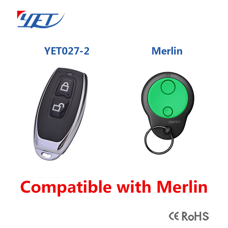 433 Rolling Code Remote Control Replacement Merlin+ Compatible Keyfob Transmitter