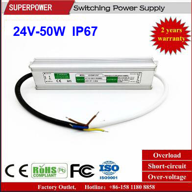 LED Driver Constant Voltage 24V 50W LED Waterproof Switching Power Supply IP67