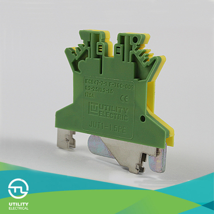 Factory Direct Clamp Type Dinrail Terminal Blocks Jut1-1.5PE