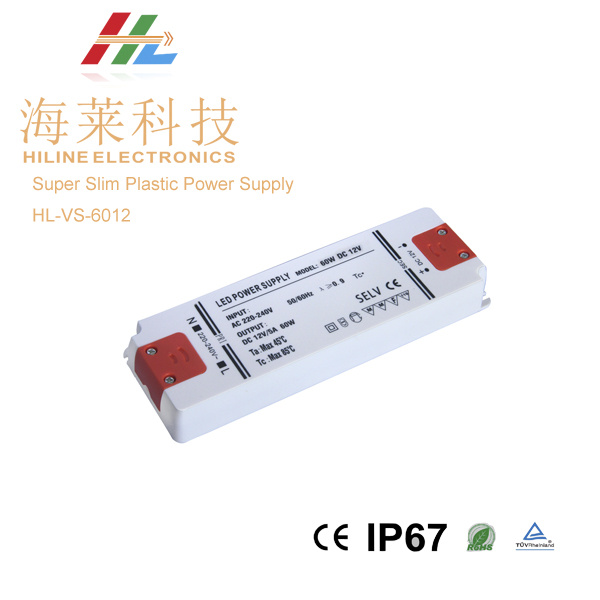 IP20 Super Slim Plastic Power Supply 60W