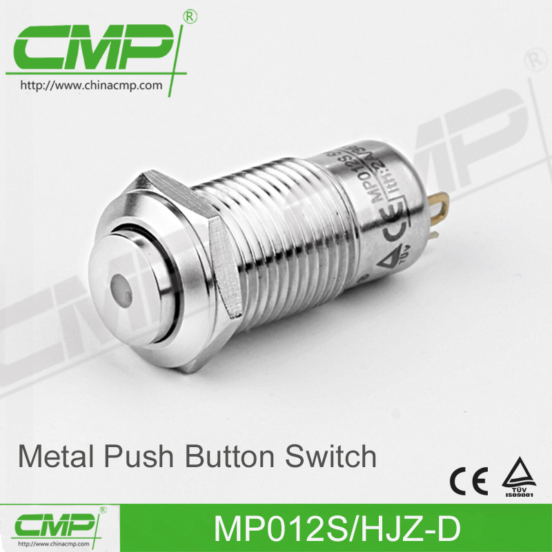 12mm Metal Pushbutton Switch with High Head and Latching Function