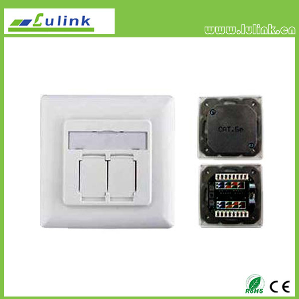 German Style Cat5e Shieled Integration Faceplate Information Outlet Socket