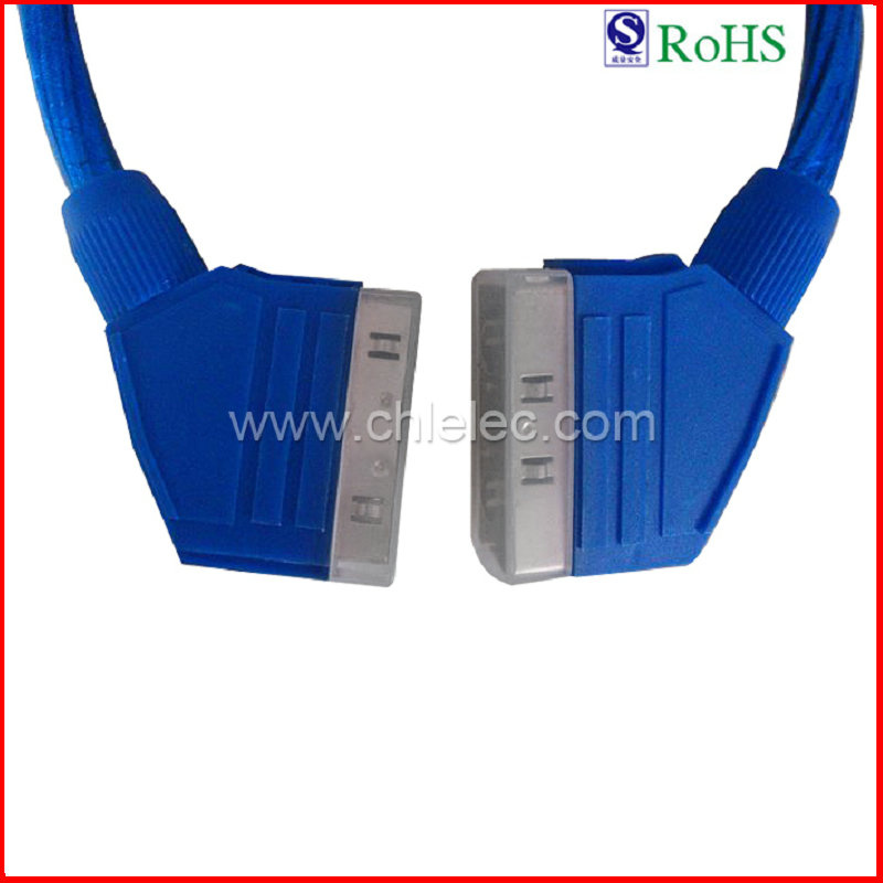100%Tested Customized Nickle Plated Scart Lead (SY088)