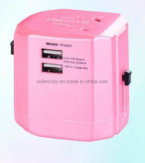 Multi-Color Universal Plug Travel Adapter with UK Us Au EU