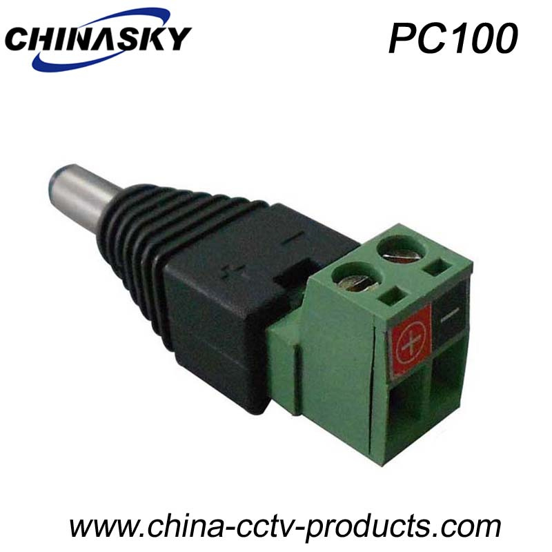 Male CCTV DC Power Plug with Screw Terminal (PC100)