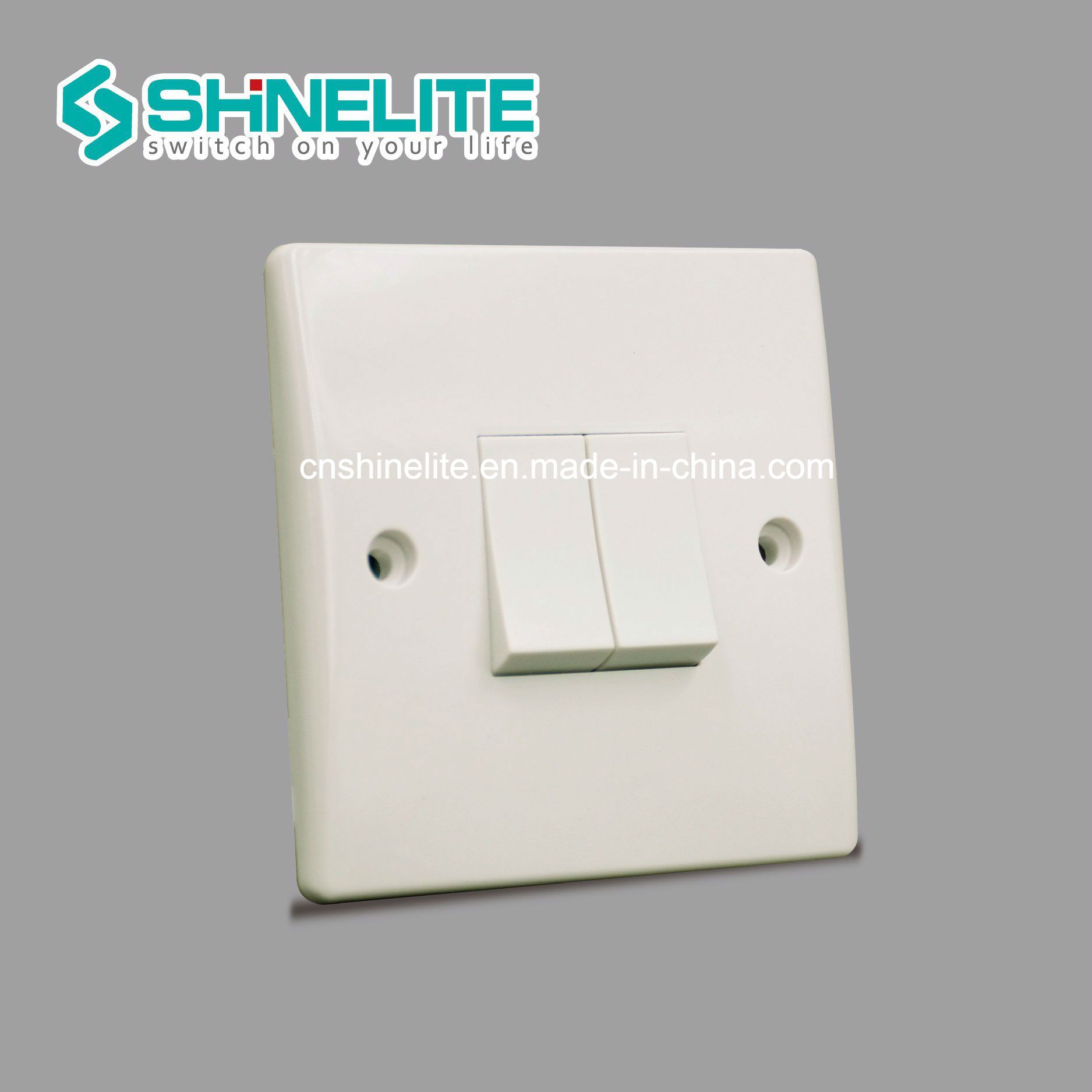 British Standard Slim Design Wall Switch 10A 2 Gang Switch