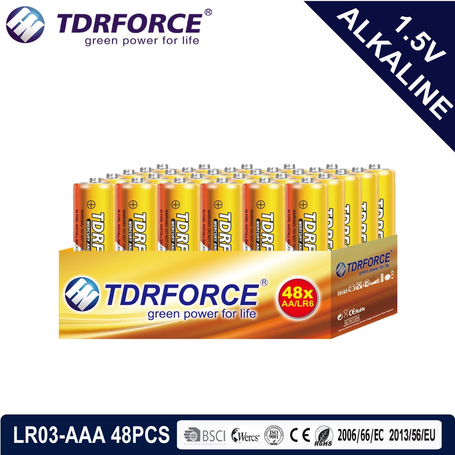 1.5volt Primary Dry Alkaline Battery with Ce/ISO 48PCS/Box (LR03/AM-4/AAA)