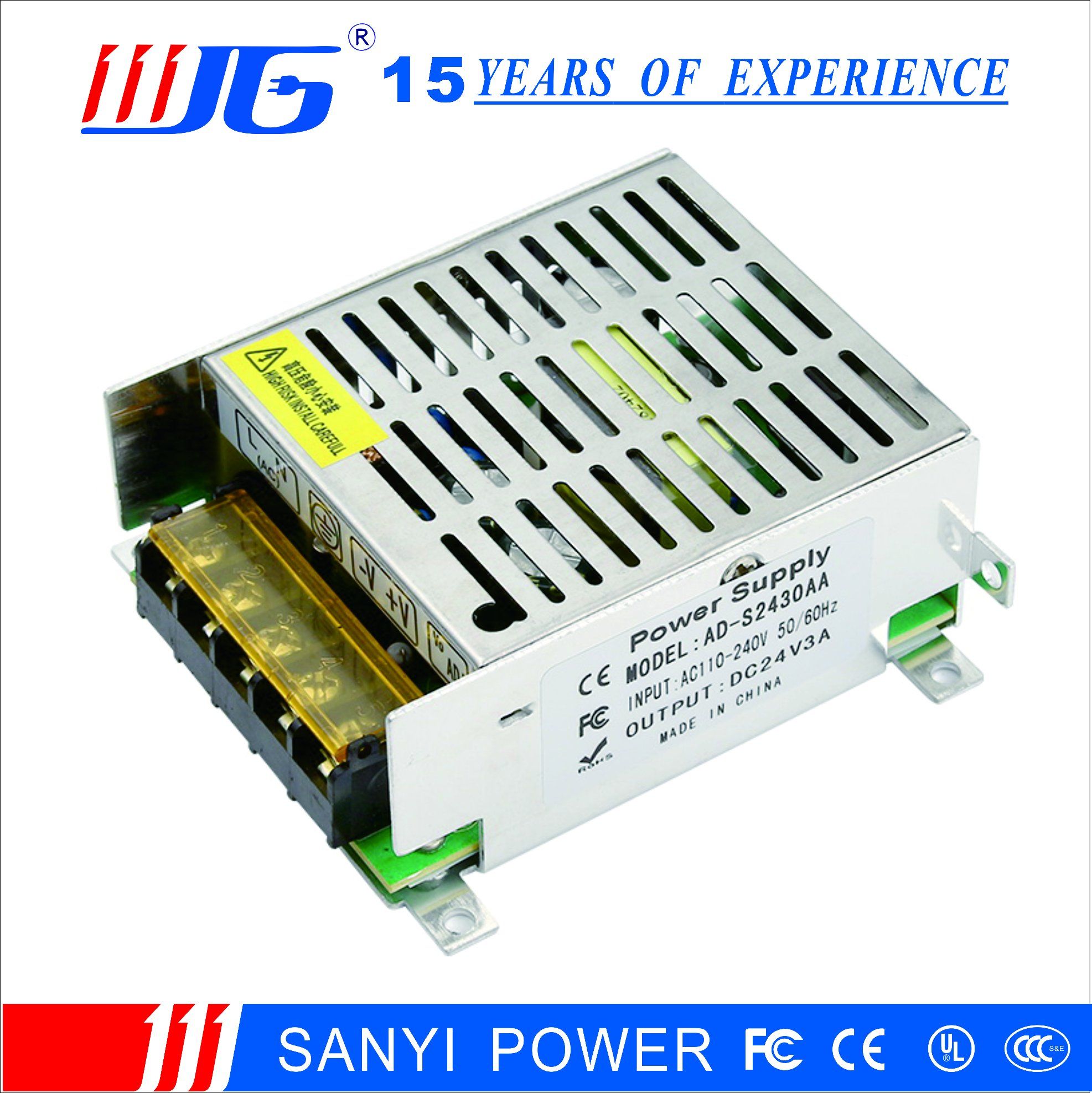 Universal AC Input 12V/3A 12V/4A 24V/2A Single Switching Power Supply Ad-S1230ab