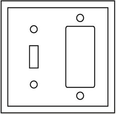 2-Gang 1-Toggle 1-Decora Device Combination Wallplate, UL
