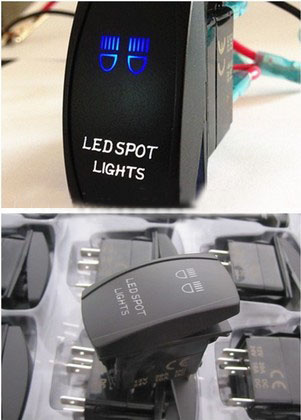 LED Spot Lights Car Rocker Switch with Dual LED Light