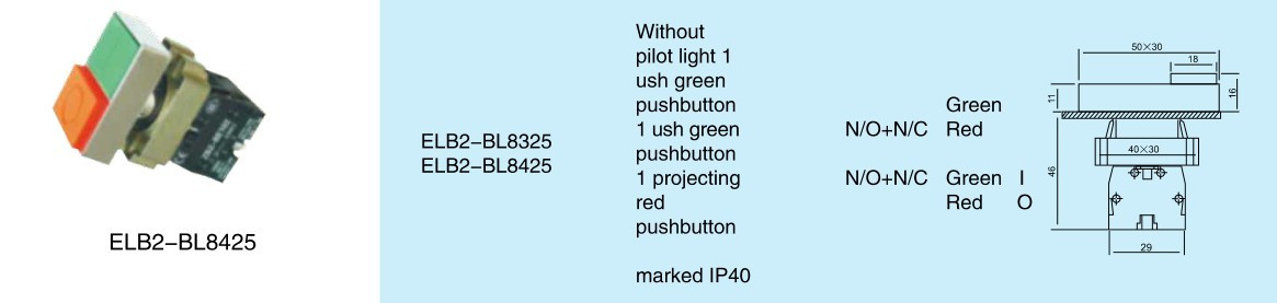 High Quality Pushbutton Switch (ELB2-BL8425)