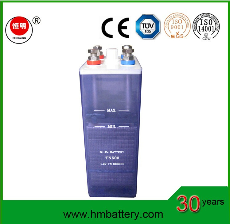 Nickel-Iron Battery 1.2V 500ah for Solar or Wind System