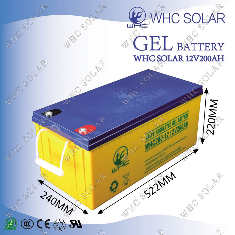 Whc Solar Gel Battery 12V 200ah for Solar System