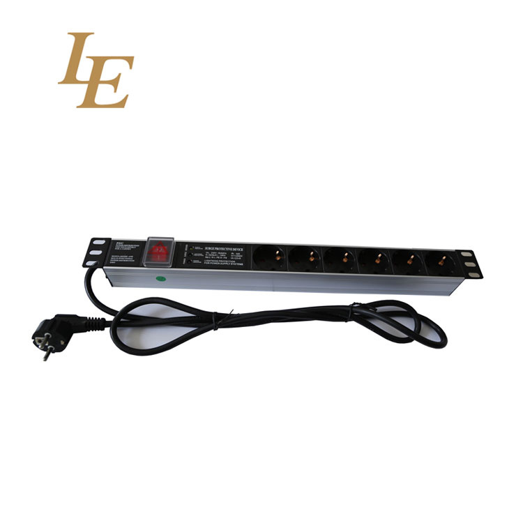 19inch 1u 6ways British Standard Basic PDU Rack