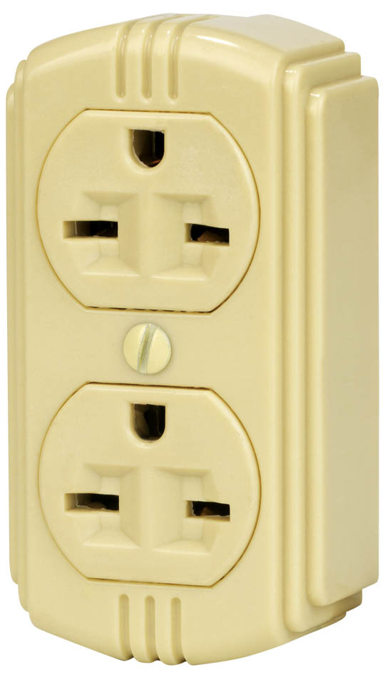15A, 125VAC, 6-15r, Surface-Mount Duplex Electrical Receptacle