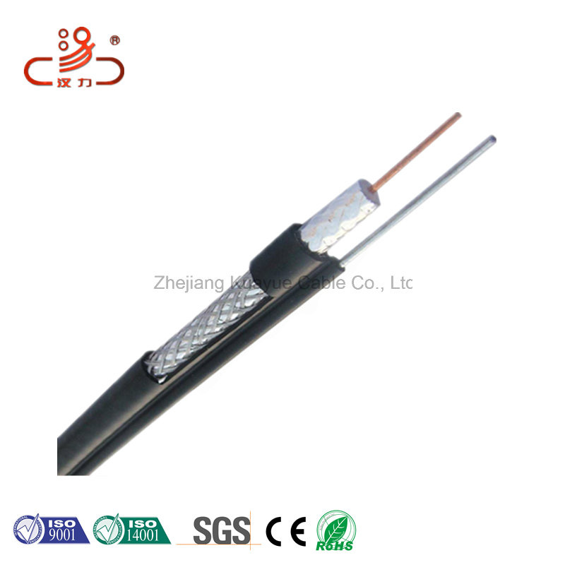 RG6 Coaxial Cable with Messenger Steel Wire Self Supporting