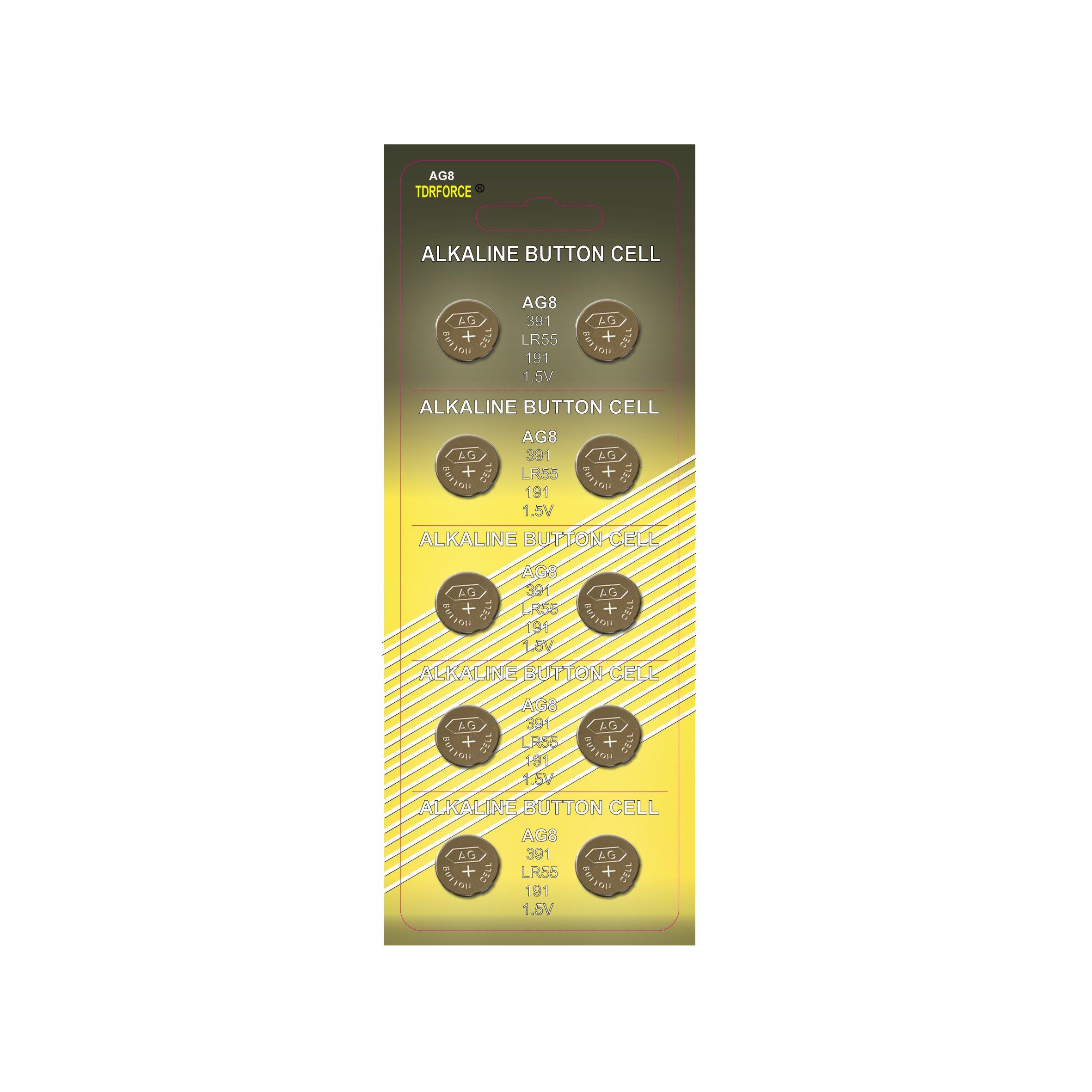 1.5V (AG8/LR1121) Mercury Free Alkaline Button Cell Battery for Watch