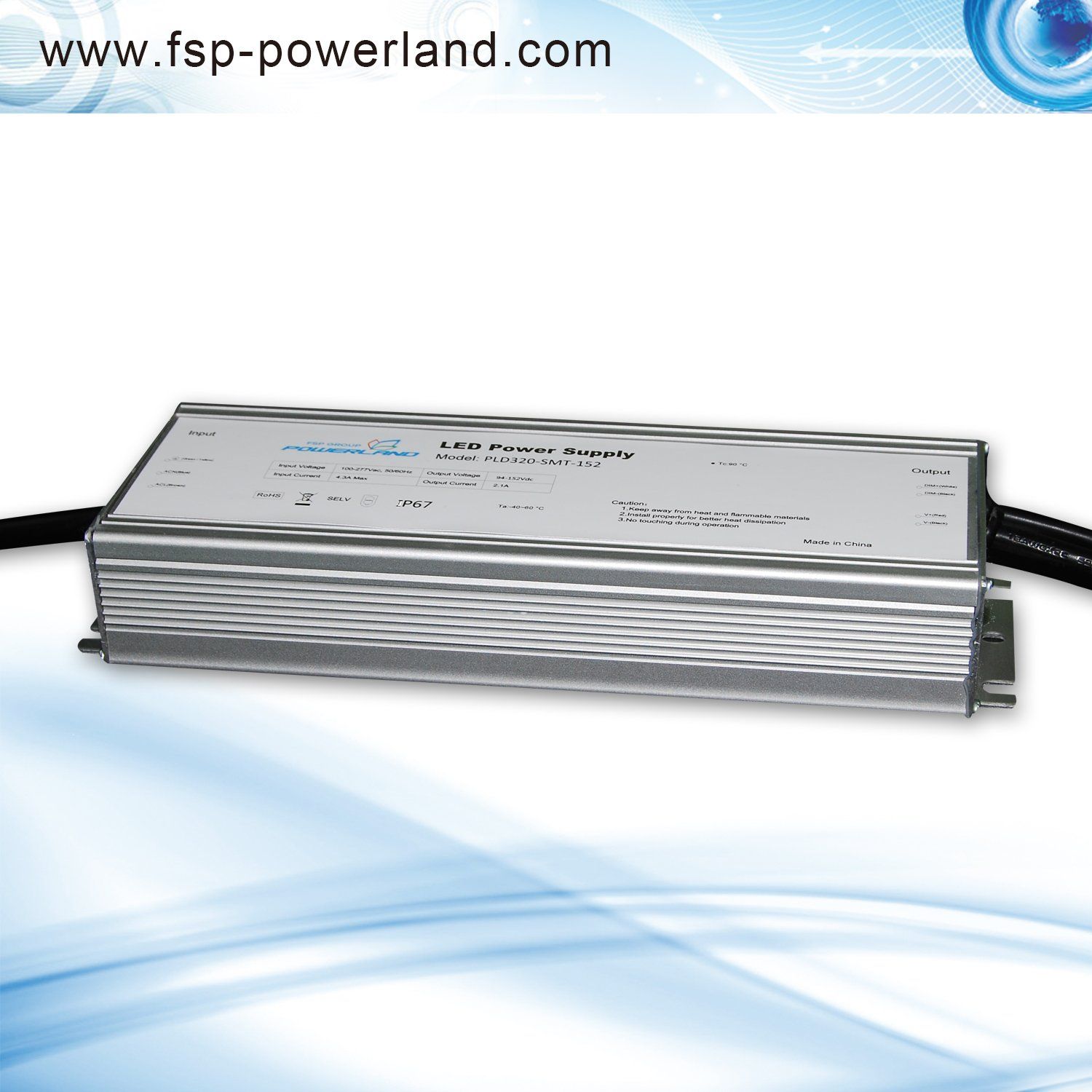 320W 5.93A Programmable Waterproof LED Power Supply