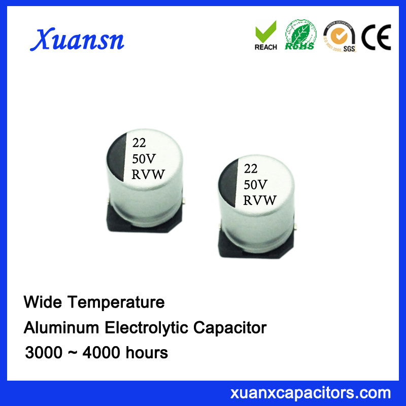 22UF 50V 3000hours Wide Temperature Surface Mount Capacitor