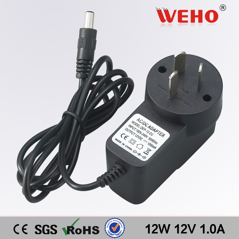 Weho British Plug 12V 1A Wall-Mounted Power Adaptor