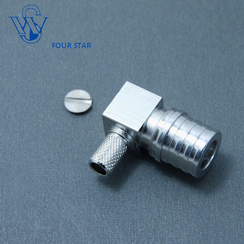 Male Right Angle Crimp Qma Connector for LMR200 Cable