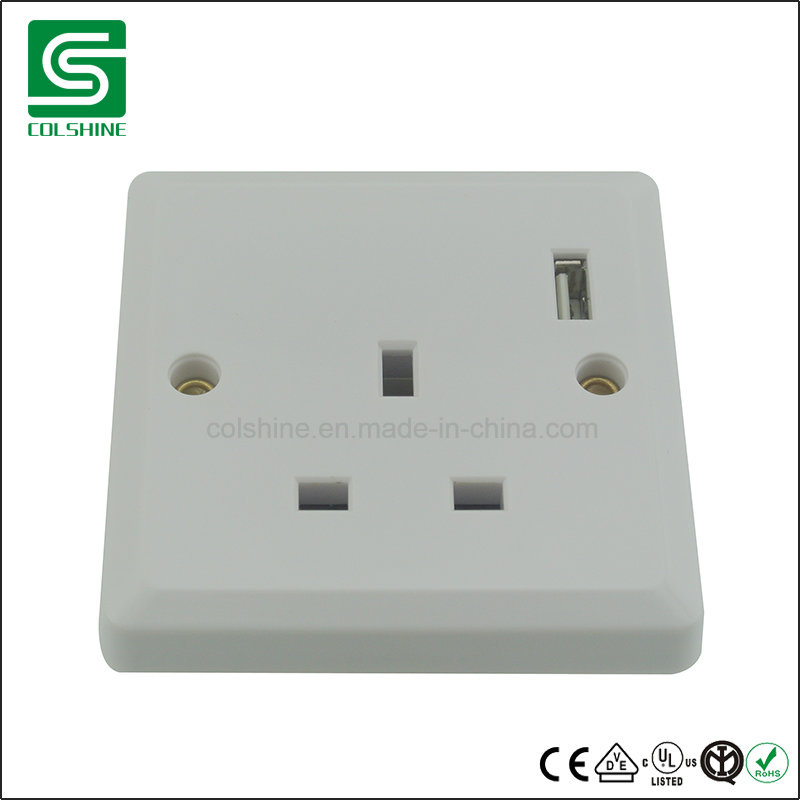 13A Electric UK Wall Socket Outlet with USB Output 2.1A