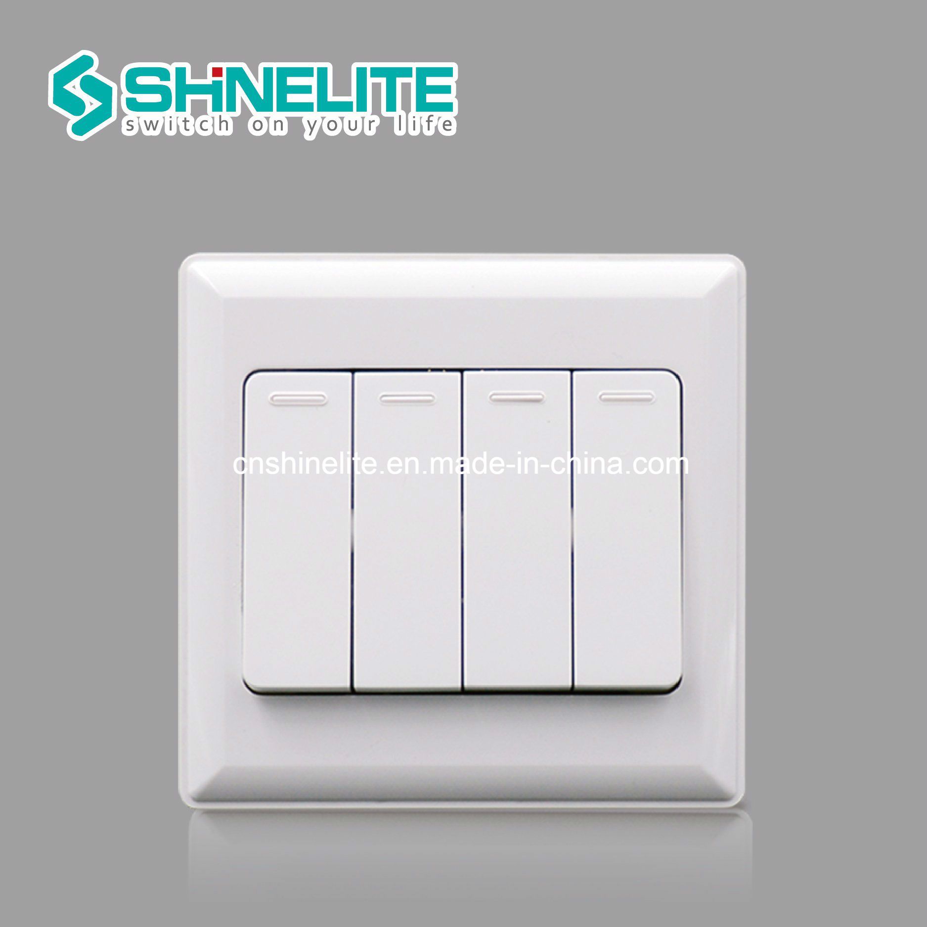 10A Light 4 Gang 1 Way Switch of Ce/CB Certificate