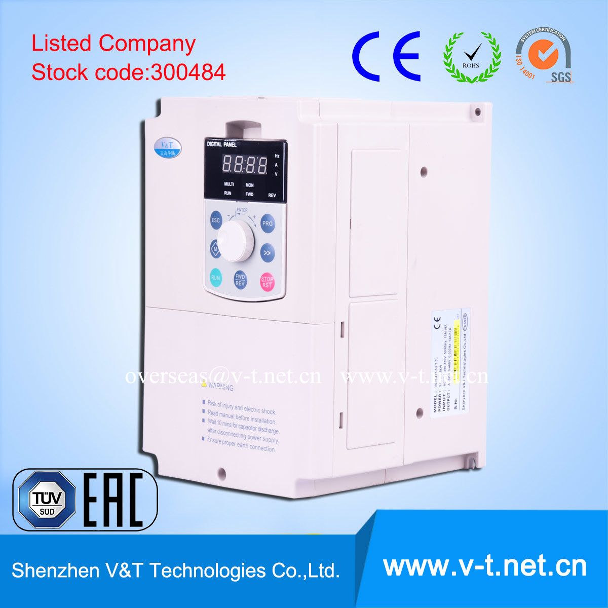V5-H Overload Variable Speed Drive Single Phase/Three Phase Fan & Pump