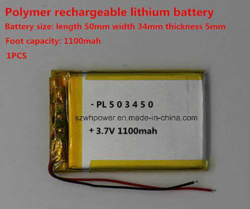 3.7V 503450 1100mAh Polymer Lithium Battery