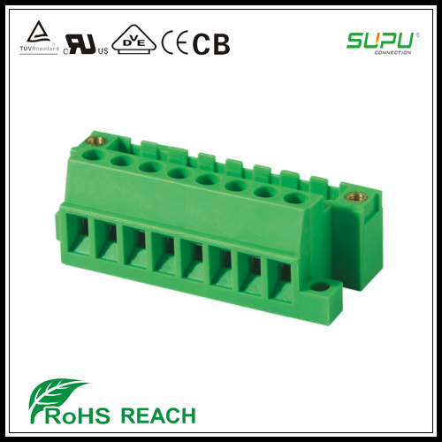 Direct Plug-in Block 5.08mm Pitch Male Connector with Nut