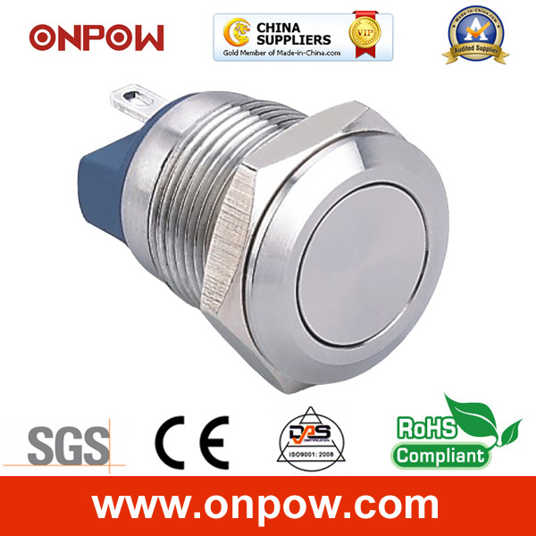 Onpow 12mm Flat Head Push Button Switch (CE, RoHS)