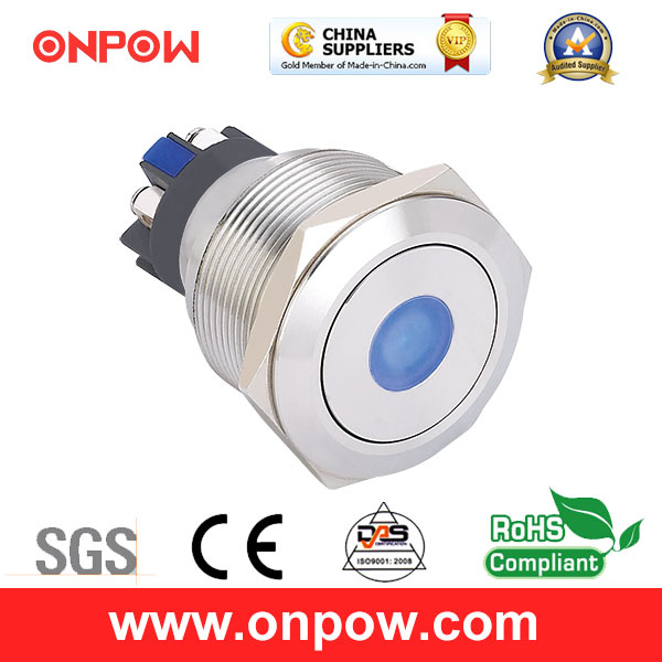 Onpow 25mm Push Button Switch (GQ25L-11D/R/12V/S, CE, RoHS Compliant)