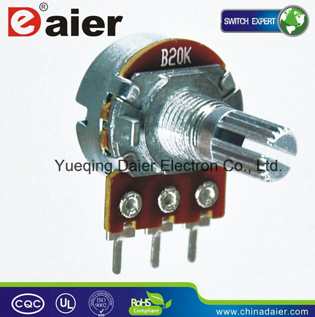 Horizontal Type B20k Single Turn Volume Control Knob Potentiometer
