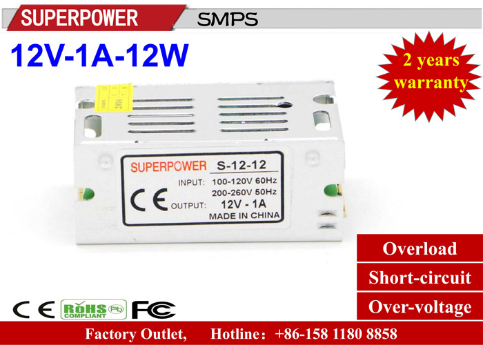 LED Driver 12V 1A 12W Switching Power Supply for LED Lighting