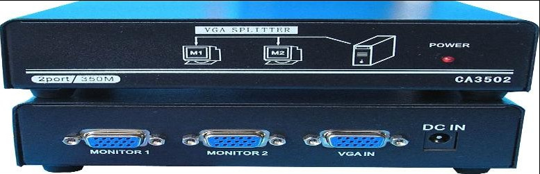 1X2 VGA Splitter/2 Port VGA Splitter 350MHz (CA3502)