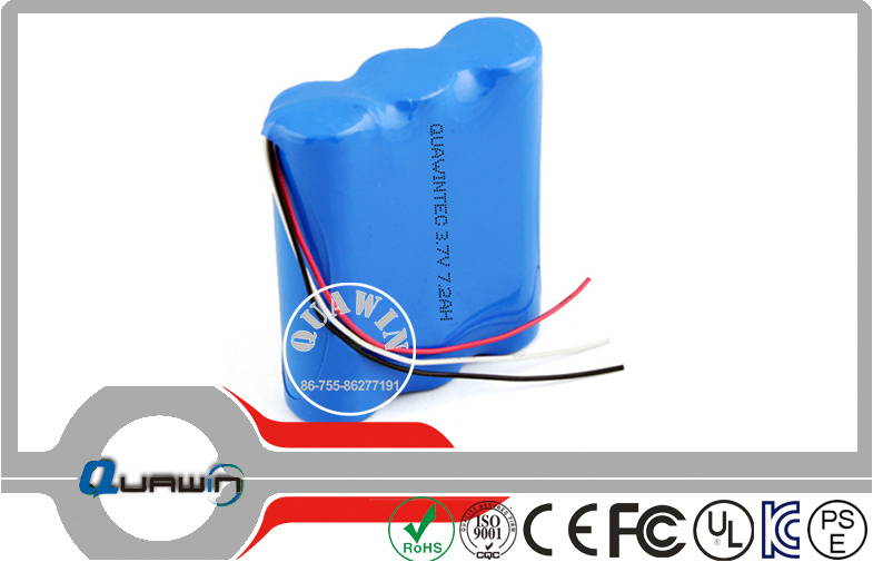 1s3p 3.7V 7200mAh Lithium Battery Pack