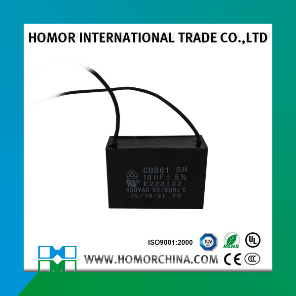 Fan Capacitor 10UF 450V, Cbb61 Ceiling Fan Capacitor