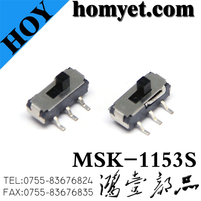 Manufacturer SMD Type 3pin Spdt Slide Switch (MSK-1153S)