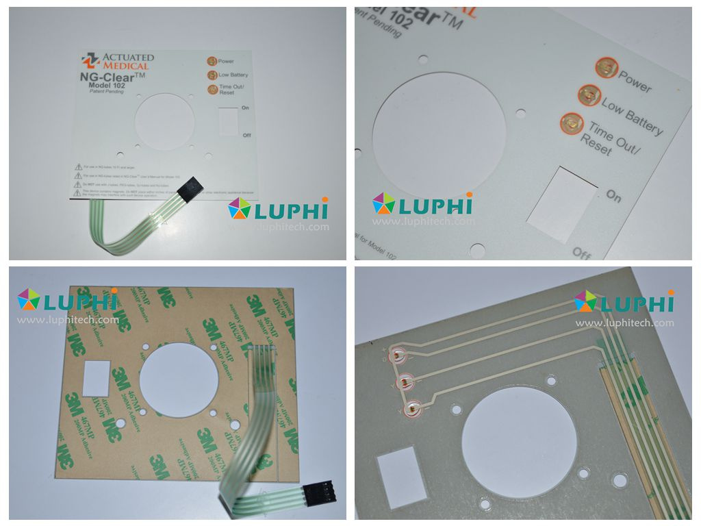 Flexible Circuit Industrial Control Keypad Membrane Switch with LED Backlighting