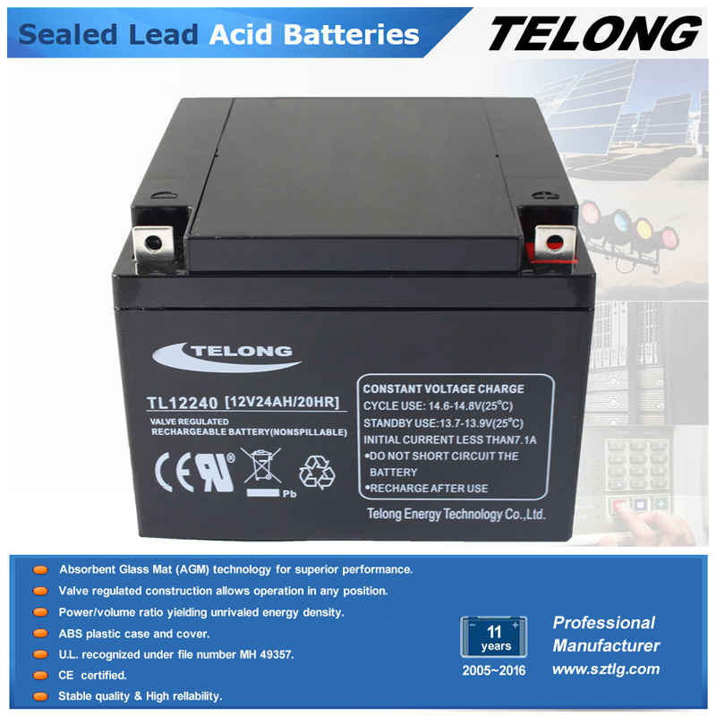 12V Solar System Use 12V 24ah Rechargeable Battery