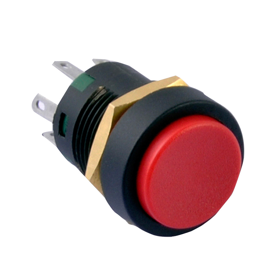 Plastic High Round Button 16mm Push Button Switch 6 Pin Dpdt Micro Switch Pushbutton Switch Waterproof IP40