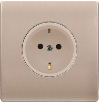 British Standard Golden German-Style Wall Socket Outlet